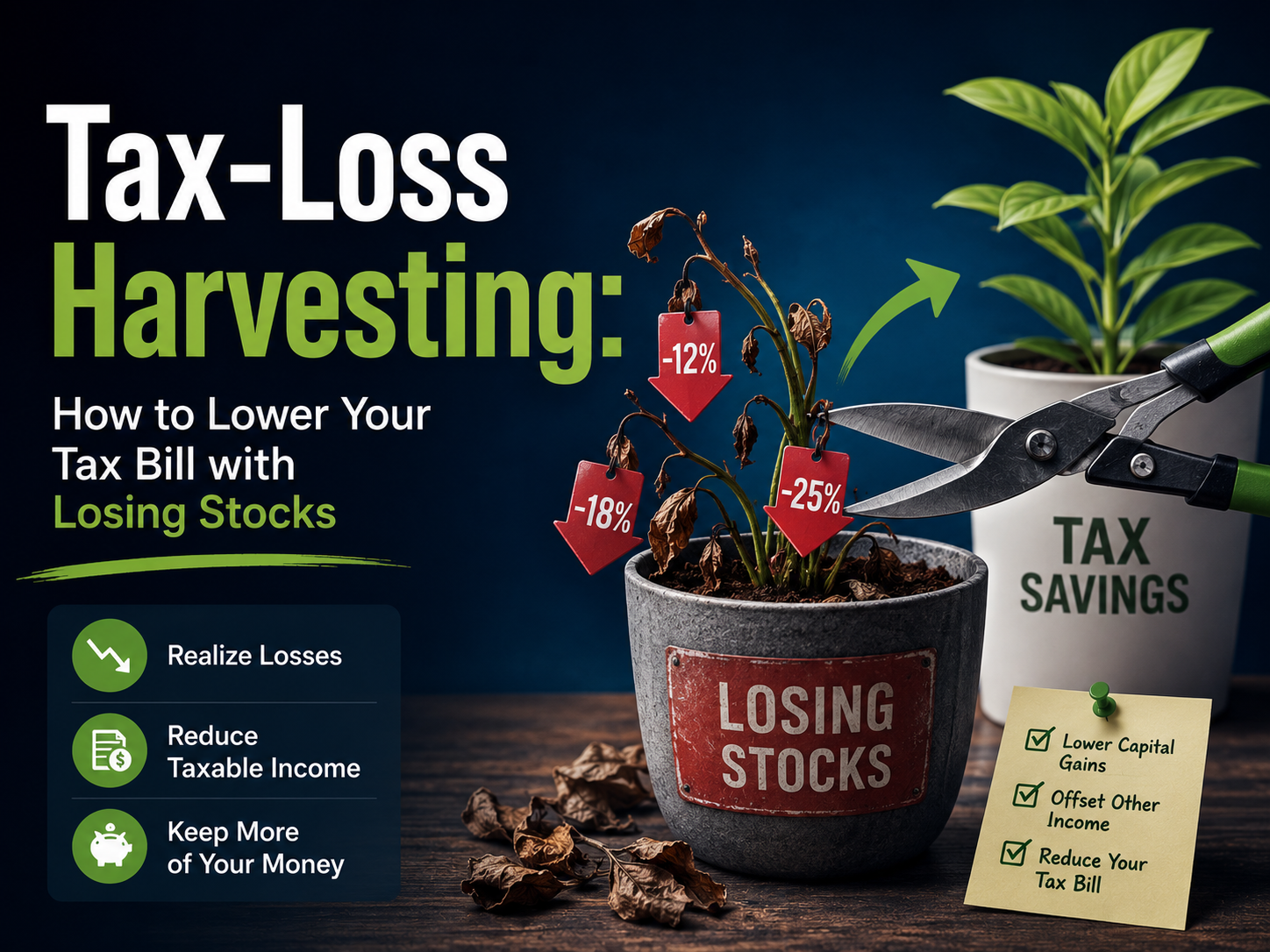Tax-Loss Harvesting: How to Lower Your Tax Bill with Losing Stocks