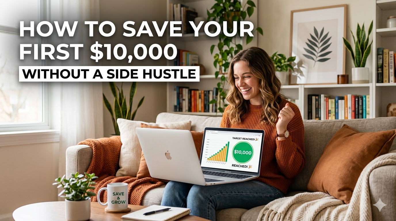 How to Save Your First $10,000 Without a Side Hustle